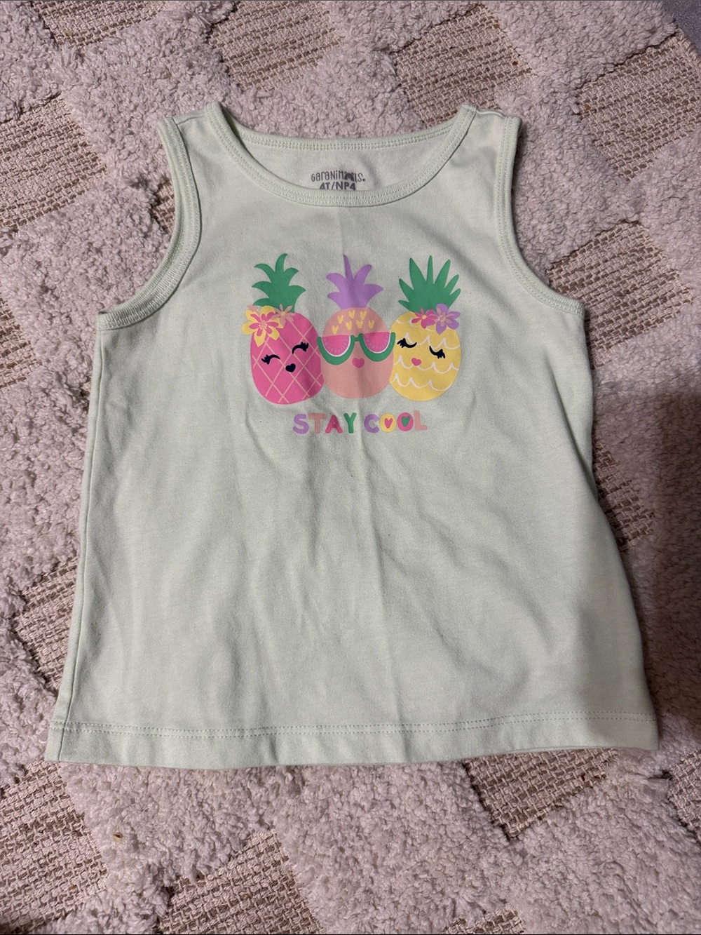 Garanimals Mint Green Tank with Pink, Purple & Yellow Pineapple Friends
